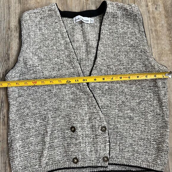 Croft and Barrow Sweater Vest M Gray Button Vintage 90s - Picture 8 of 8
